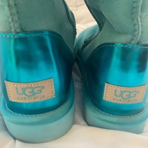 Ugg boots, worn a few times, turquoise blue